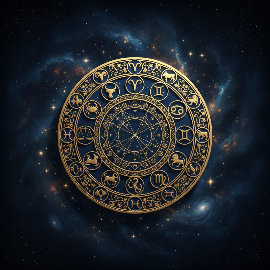 Vòng tròn 12 cung hoàng đạo với ký hiệu và nguyên tố
