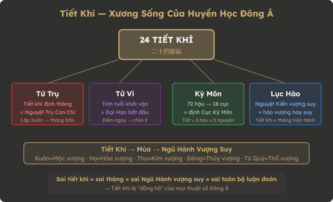 Tiết khí là xương sống huyền học — Tứ Trụ, Tử Vi, Kỳ Môn, Lục Hào
