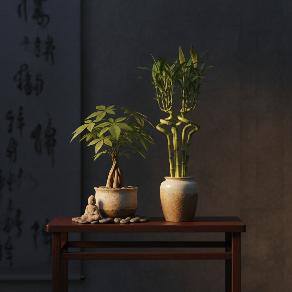 Bố trí cây phong thủy trong nhà với cây Kim Tiền và Trúc