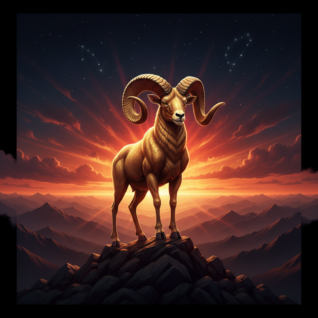 Cung Bạch Dương Aries — con cừu vàng trên đỉnh núi lúc bình minh