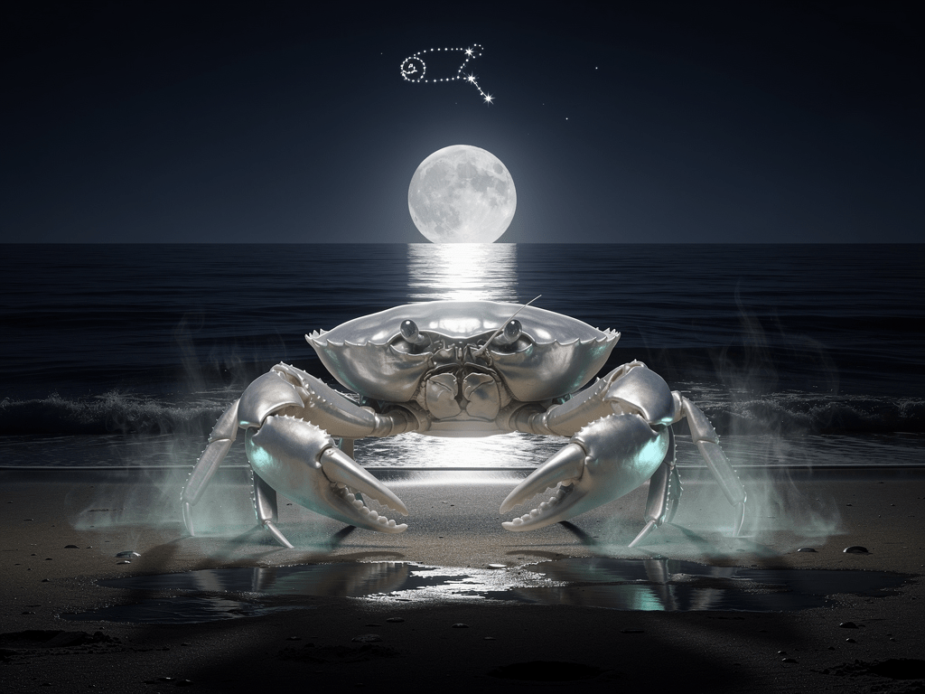 Cung Cự Giải Cancer — con cua dưới ánh trăng bên bờ biển