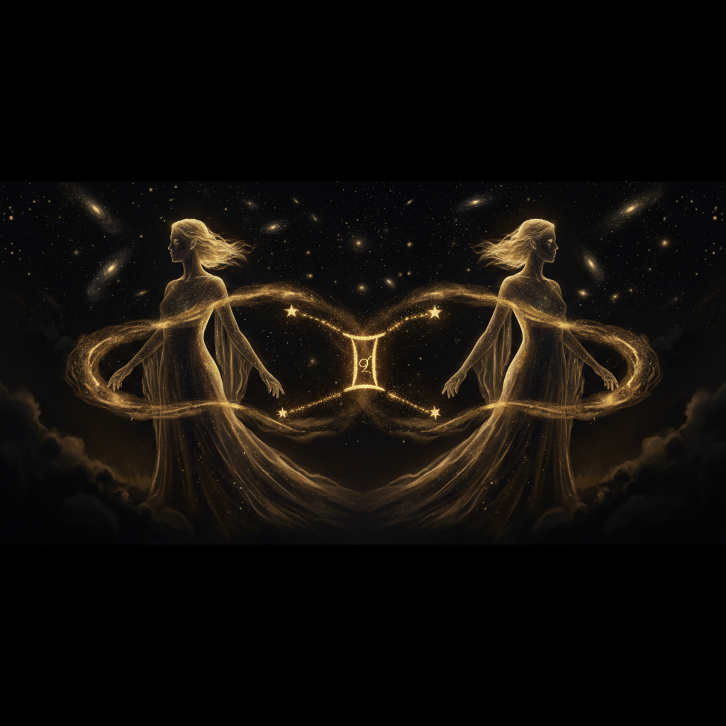 Cung Song Tử Gemini — cặp song sinh Castor và Pollux dưới bầu trời đêm