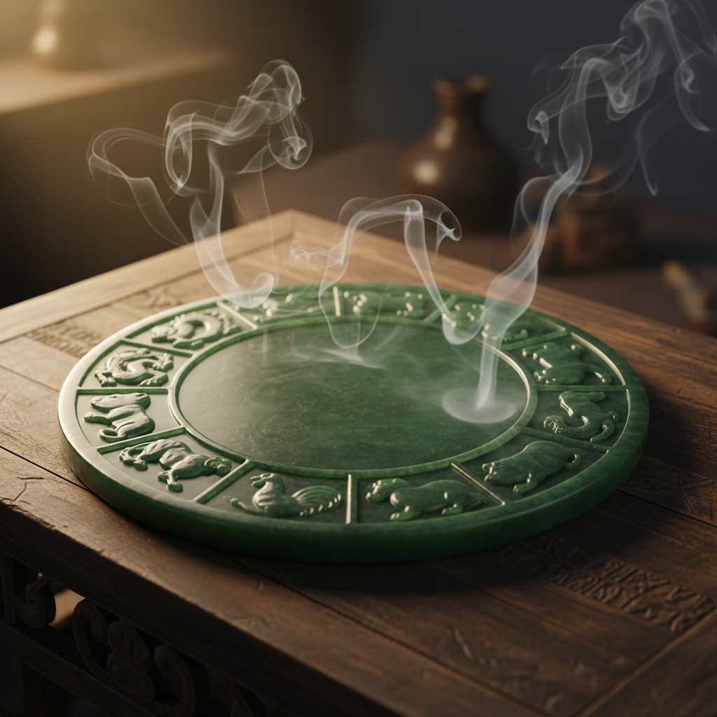 Ngọc bích 12 con giáp với 2 vị trí trống — biểu tượng Không Vong