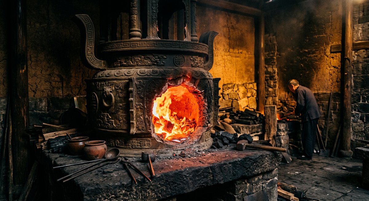 Lư Trung Hỏa — lò lửa rực cháy trong đêm, biểu tượng mệnh Hỏa bền bỉ