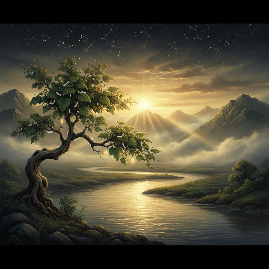 Mệnh Tang Đố Mộc — cây dâu tằm cong queo nhưng toàn thân hữu dụng, nuôi tằm dệt lụa