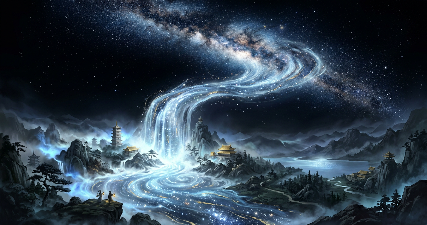 Mệnh Thiên Hà Thủy — nước sông Ngân Hà đổ xuống trần gian giữa bầu trời đêm