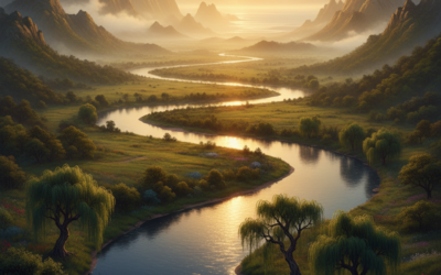 Mệnh Trường Lưu Thủy — dòng sông dài chảy qua đồng bằng xanh mướt về phía biển