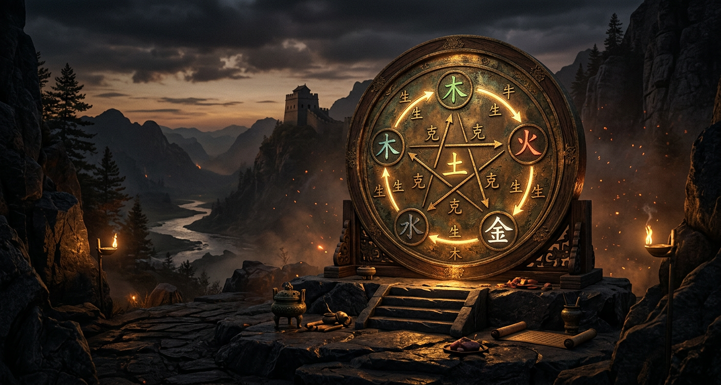 Vòng Ngũ Hành tương sinh khắc trên mặt đồng cổ