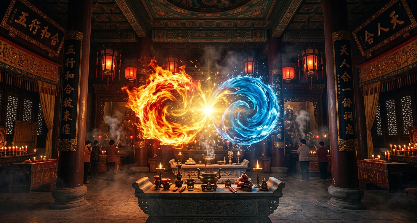 Hai luồng năng lượng đối lập hòa hợp trong không gian cổ đại