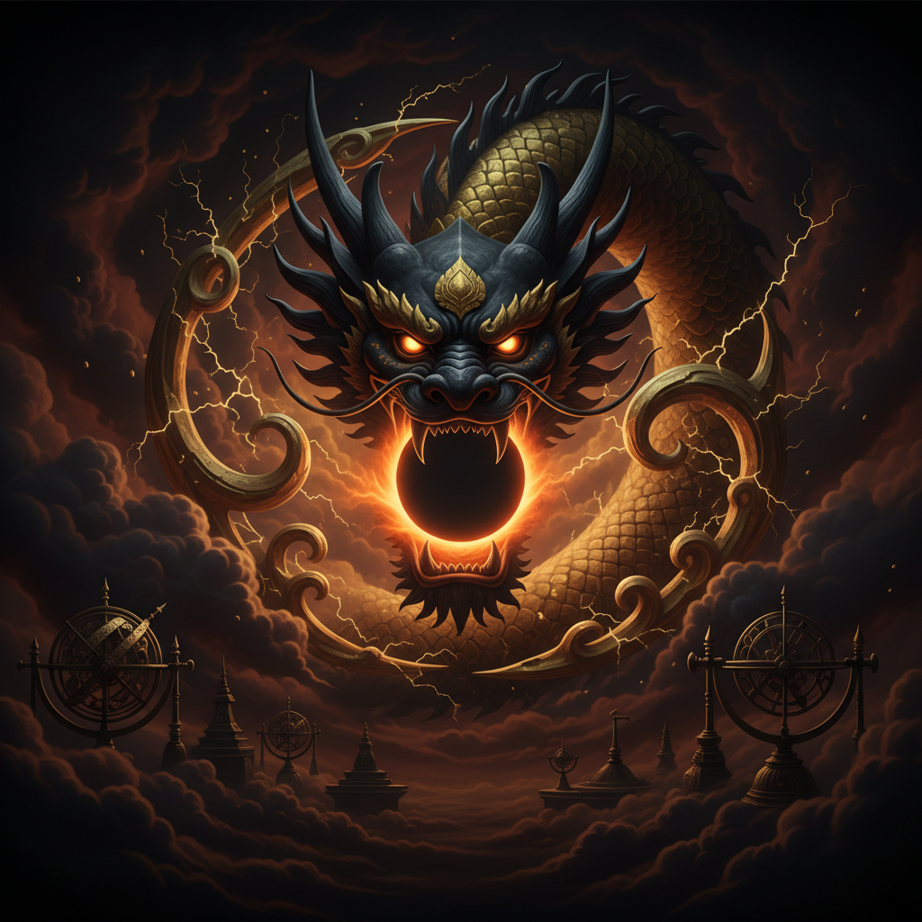 Sao La Hầu trong hệ thống Cửu Diệu — biểu tượng đầu rồng nuốt mặt trời