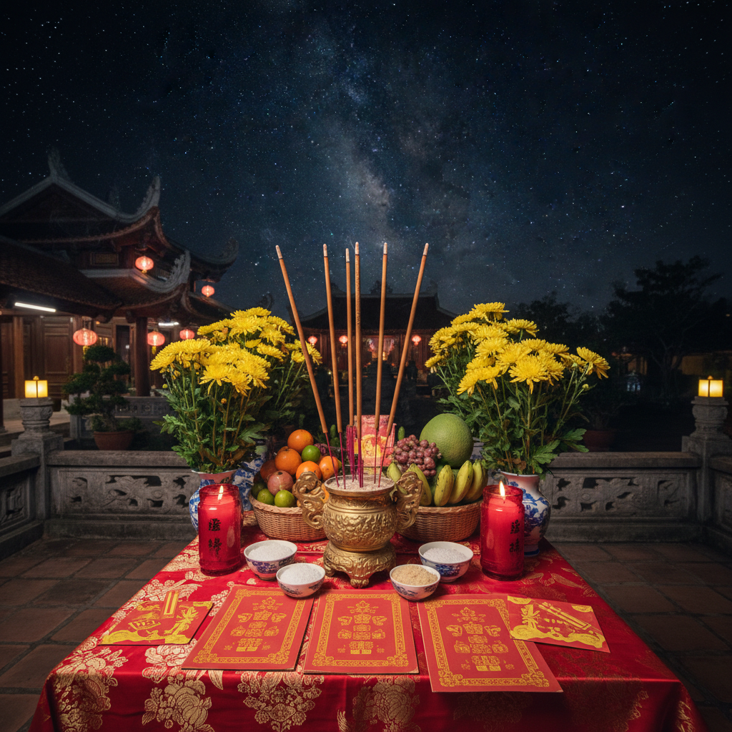 Bàn cúng sao La Hầu giải hạn — lễ vật và nghi thức