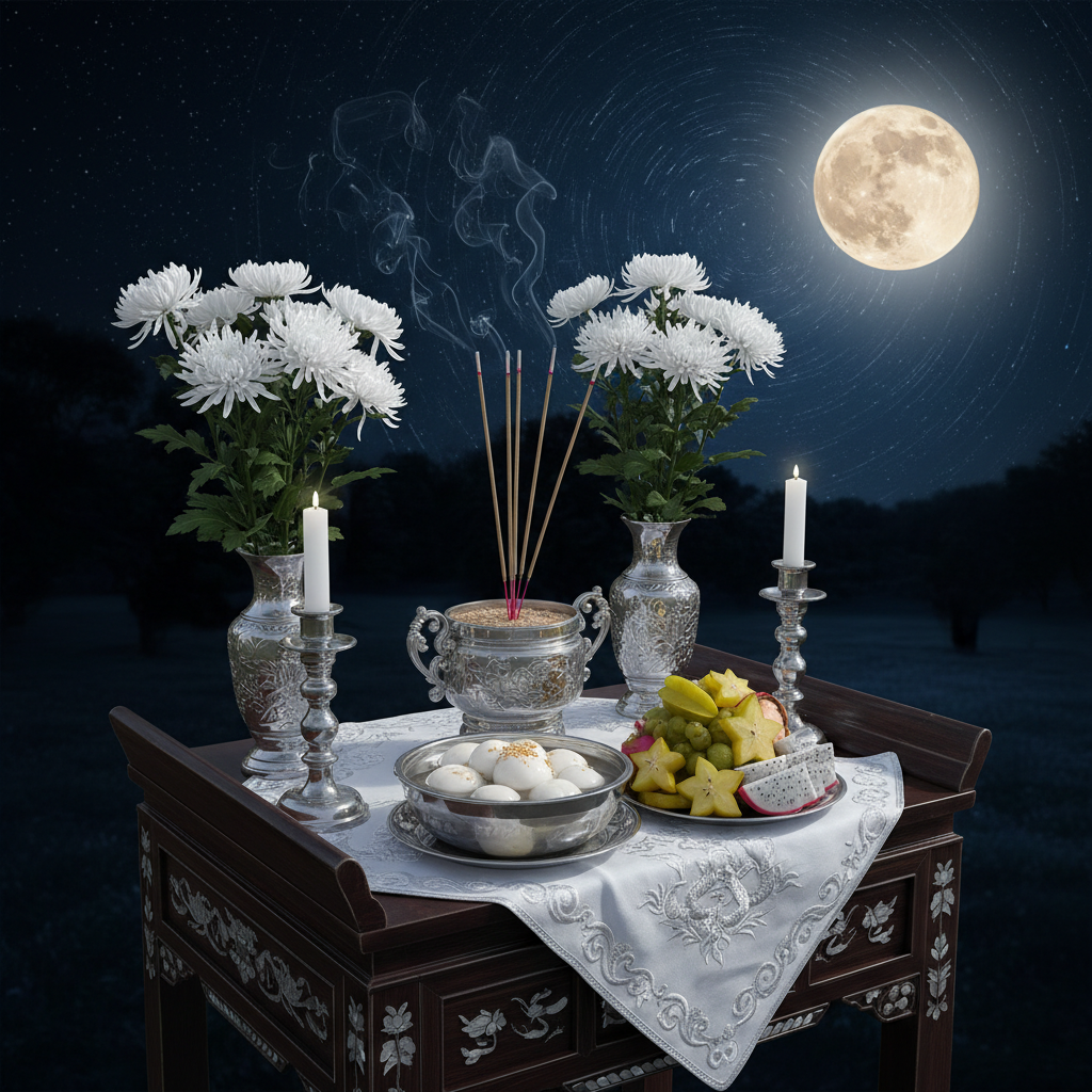 Nghi lễ cúng sao Thái Âm giải hạn vào buổi tối