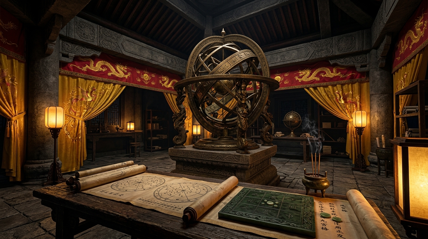 Bàn thức Thái Ất cổ đại với Cửu Cung và 16 thần vị