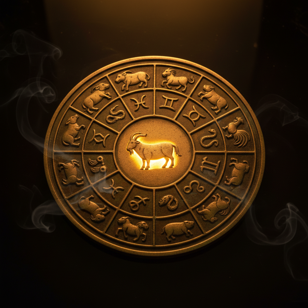 La bàn 12 Địa Chi với cung Mùi được chiếu sáng