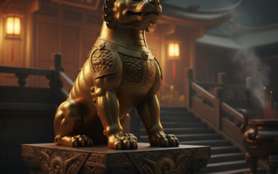 Tuổi Tuất hợp tuổi gì — tượng chó vàng phong cách cổ đại Trung Hoa