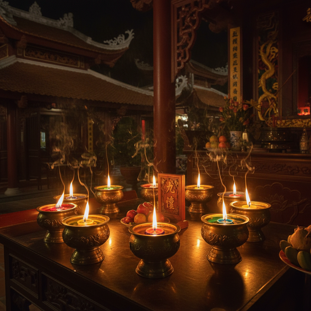 Đèn sao và nến trong đền thờ Việt Nam, nghi lễ dâng sao giải hạn