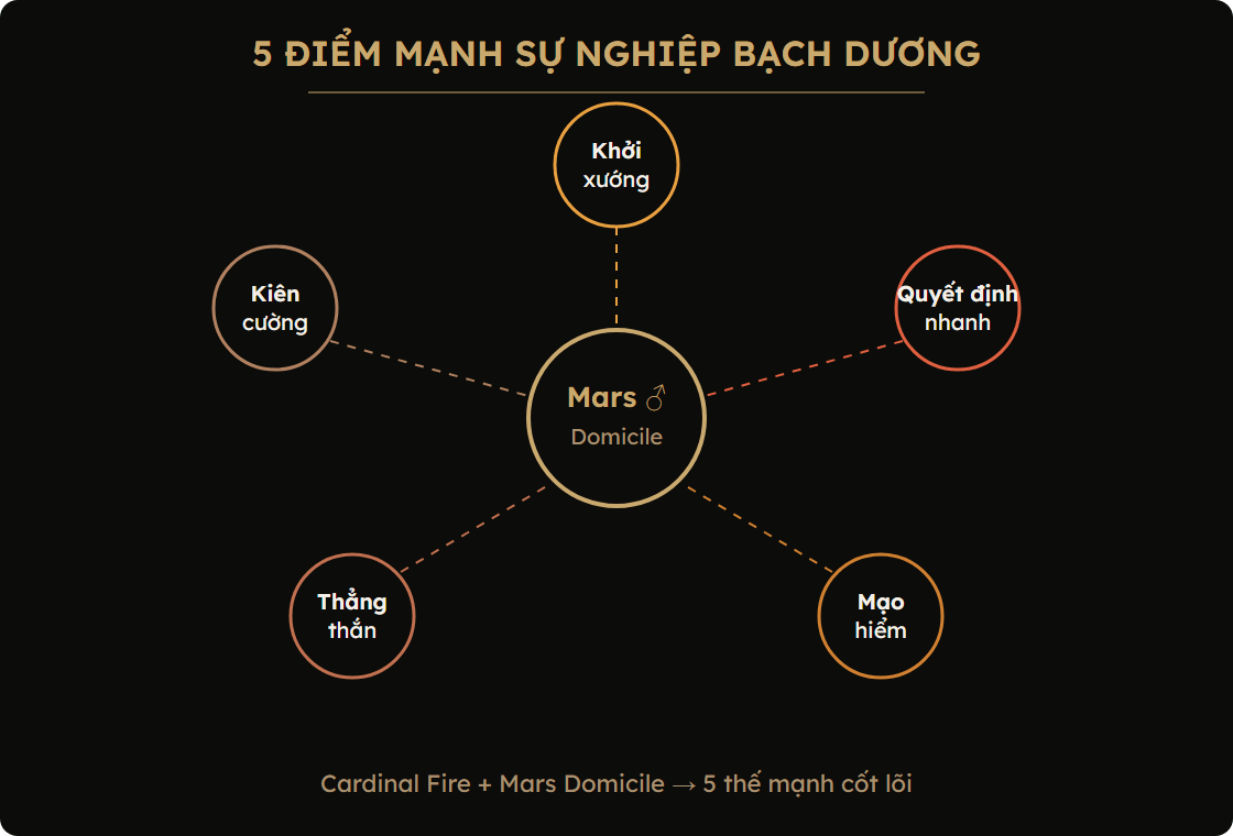 Sơ đồ 5 điểm mạnh sự nghiệp Bạch Dương