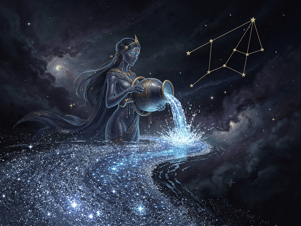 Cung Bảo Bình Aquarius — người mang nước rót tri thức xuống nhân loại dưới bầu trời đầy sao