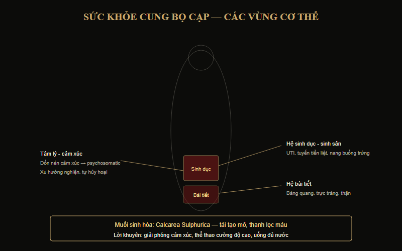 Sức khỏe cung Bọ Cạp — các bộ phận cơ thể bọ cạp cai quản