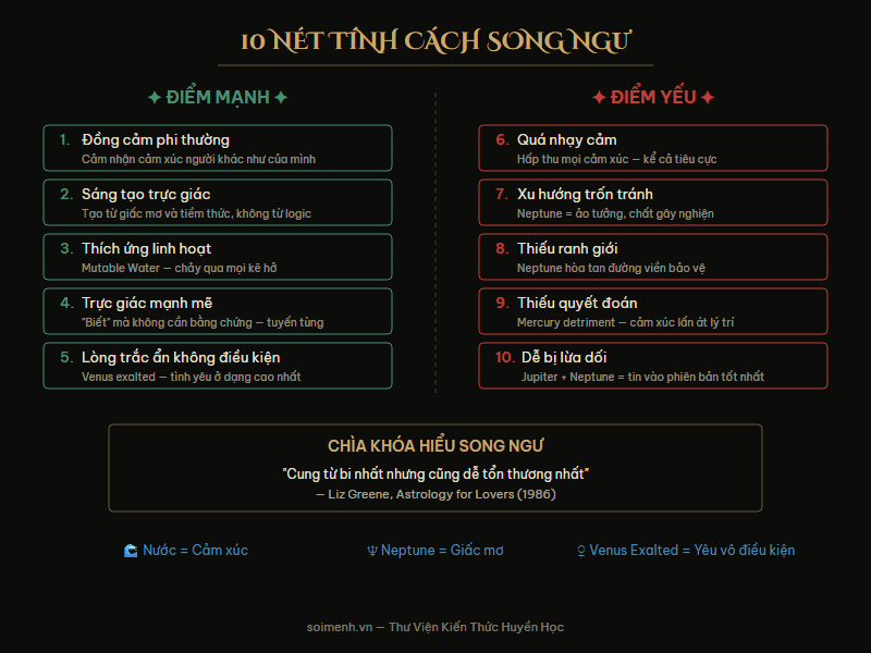 10 nét tính cách Song Ngư — 5 điểm mạnh và 5 điểm yếu