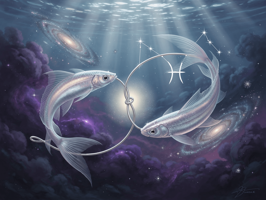 Cung Song Ngư Pisces — hai con cá bơi ngược chiều trong vũ trụ sao đêm