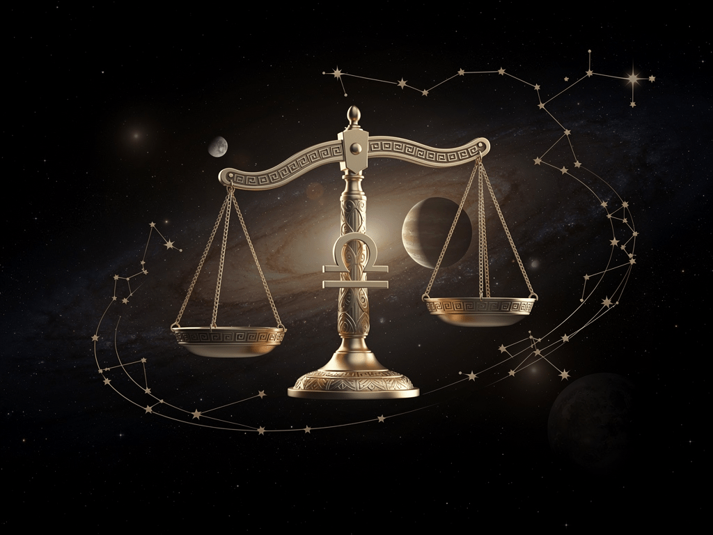 Cung Thiên Bình (Libra) — biểu tượng cán cân công lý trên nền trời sao