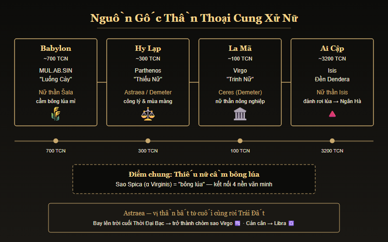 Infographic nguồn gốc thần thoại Cung Xử Nữ qua 4 nền văn minh