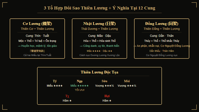 Thiên Lương tại 12 cung — tóm tắt ý nghĩa cốt lõi