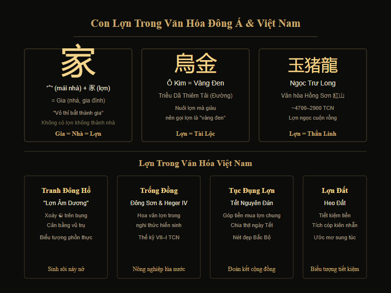 Con lợn trong văn hóa Đông Á và Việt Nam — biểu tượng sung túc, phồn thịnh
