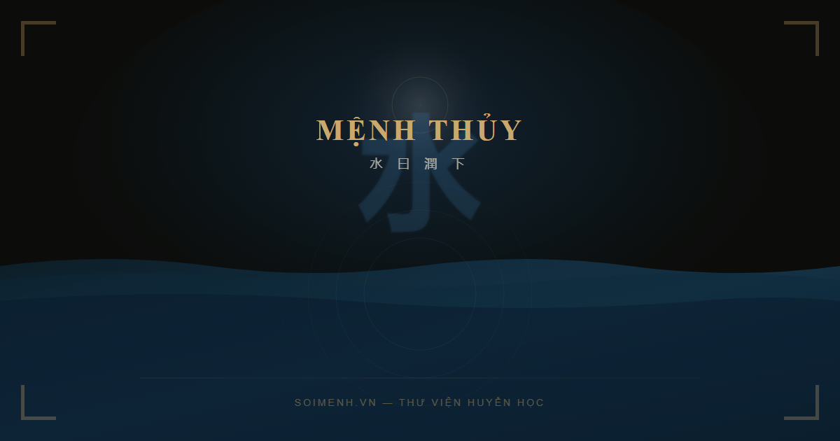 Mệnh Thủy — hành Thủy trong Ngũ Hành, biểu tượng sự nhuận hạ và trí tuệ