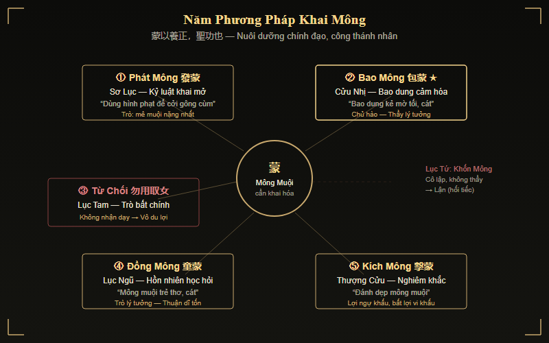 Năm phương pháp giáo dục trong quẻ Mông
