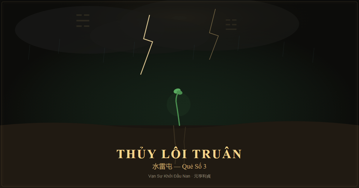 Quẻ Thủy Lôi Truân — mầm cây vươn lên giữa mây sấm