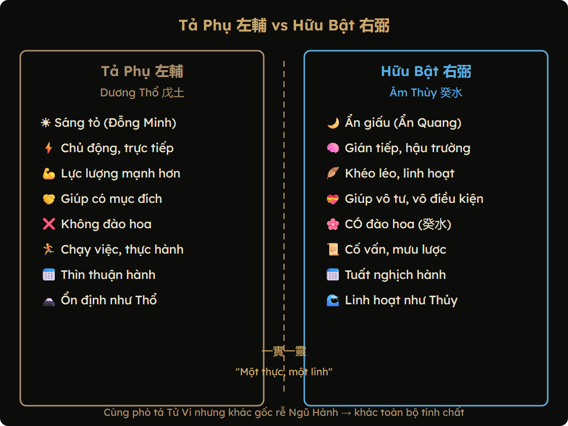So sánh Tả Phụ vs Hữu Bật — 8 khác biệt cốt lõi