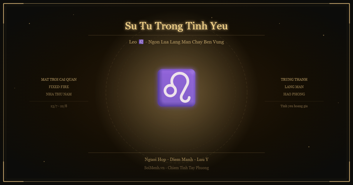 Sư Tử trong tình yêu — ngọn lửa lãng mạn và kiêu hãnh của cung Leo