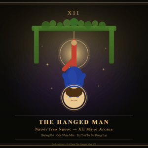 Lá Tarot The Hanged Man (Người Treo Ngược) — Ý Nghĩa Xuôi, Ngược, Tình Yêu, Sự Nghiệp & Kết Hợp Lá